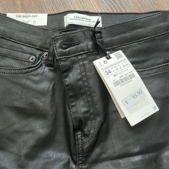 NWT zara coated jeans size 34 - Picture 3 of 3